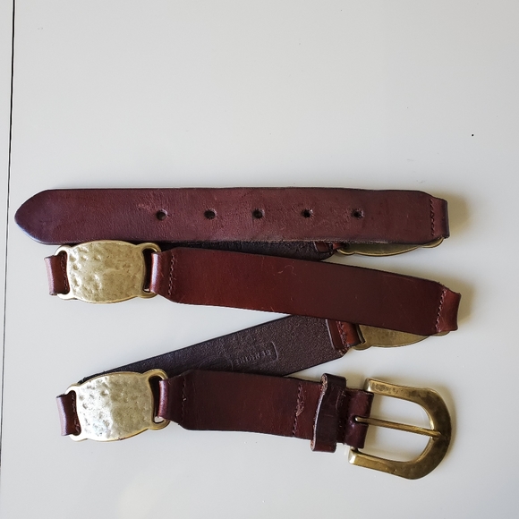Fossil Accessories - Fossil Genuine Leather w/Gold Metal Belt, Large